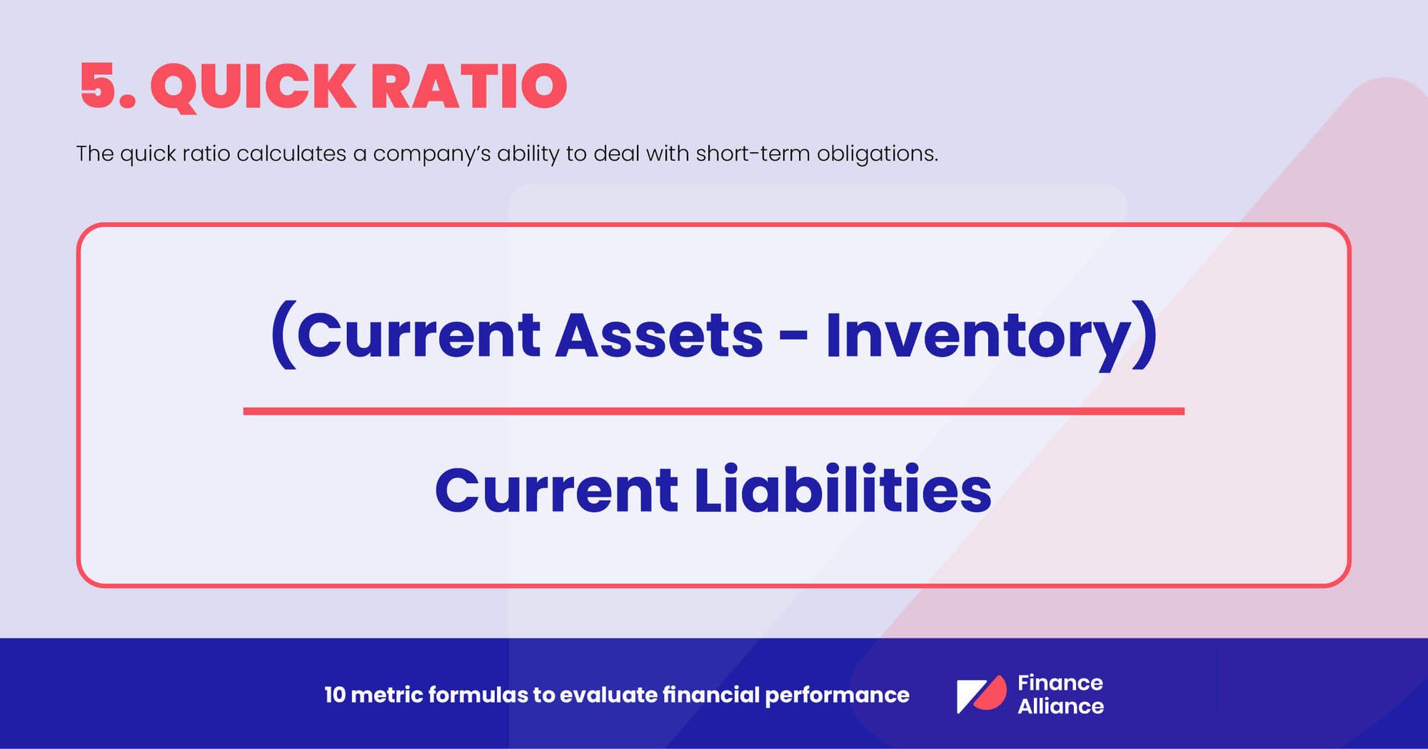 Financial performance analysis metric 5 - Quick ratio