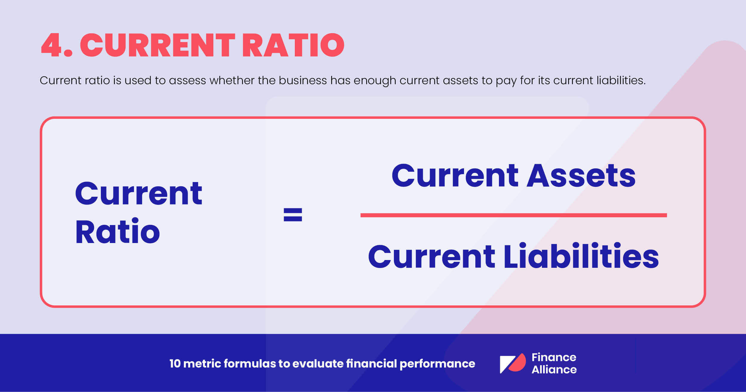 Financial performance analysis metric 4 - Current ratio