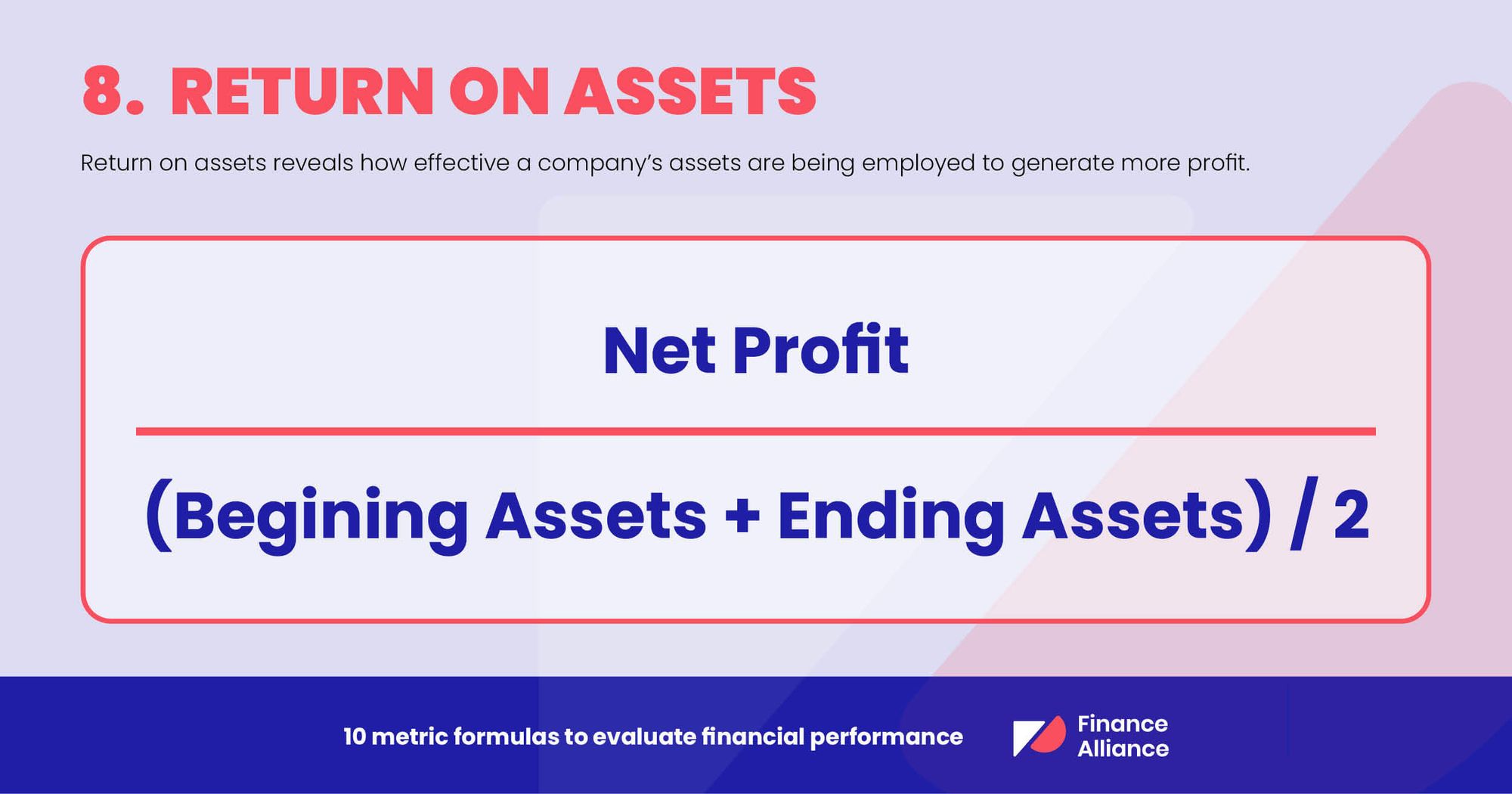Financial performance analysis metric 8 - Return on assets