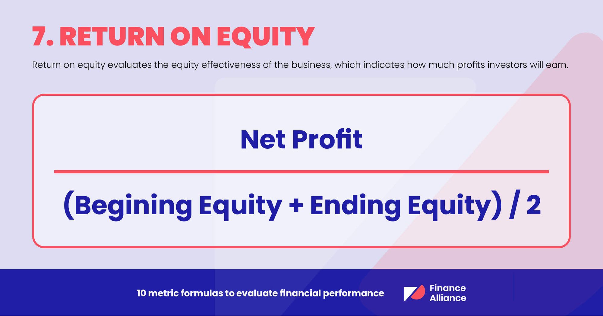 Financial performance analysis metric 7 - Return on equity