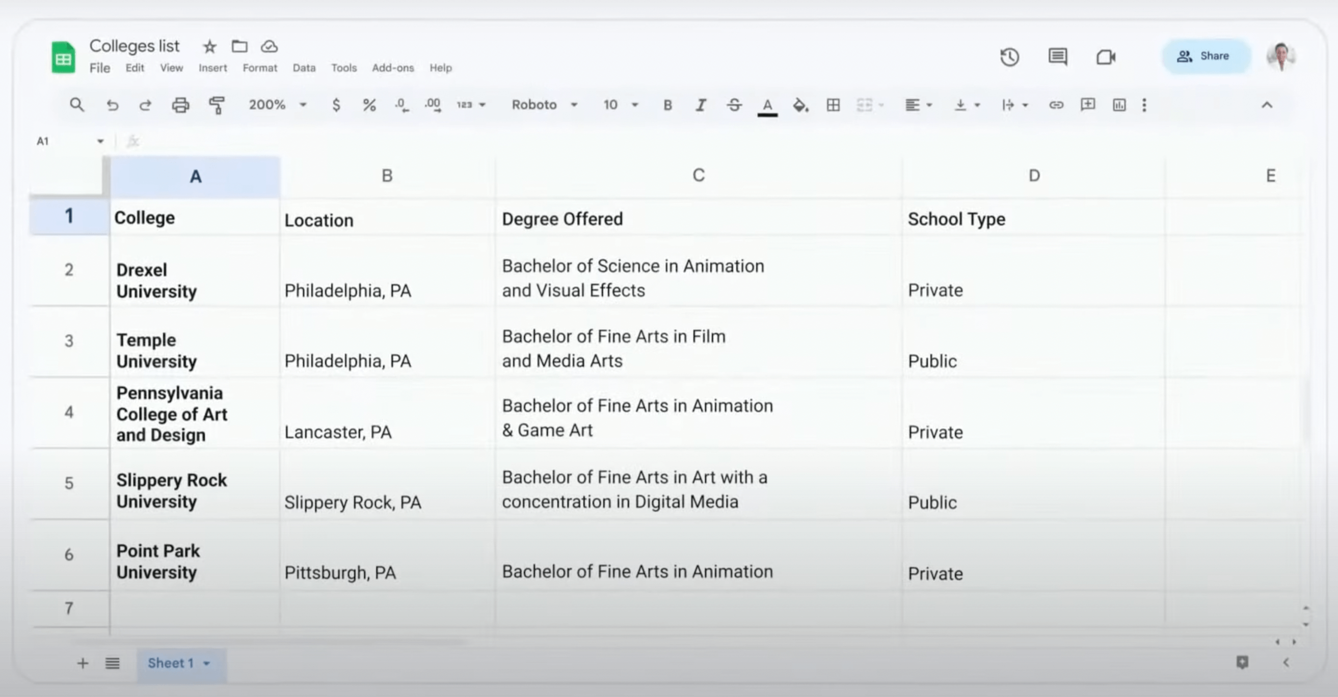 Bard and Google Sheets