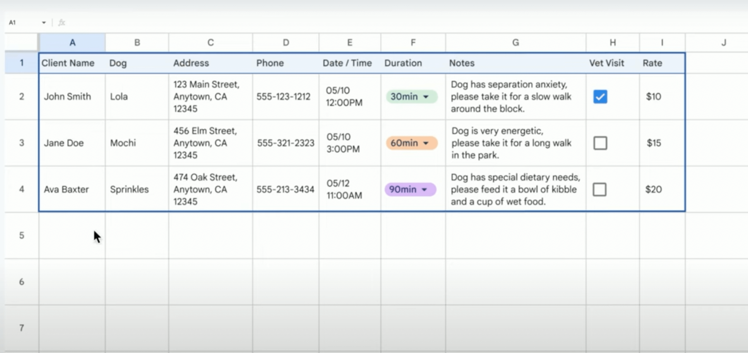 Google Sheets and Google Bard