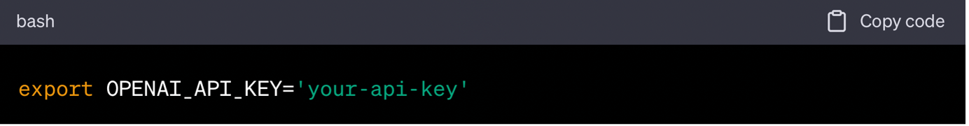 ChatGPT with Python: export openai API key