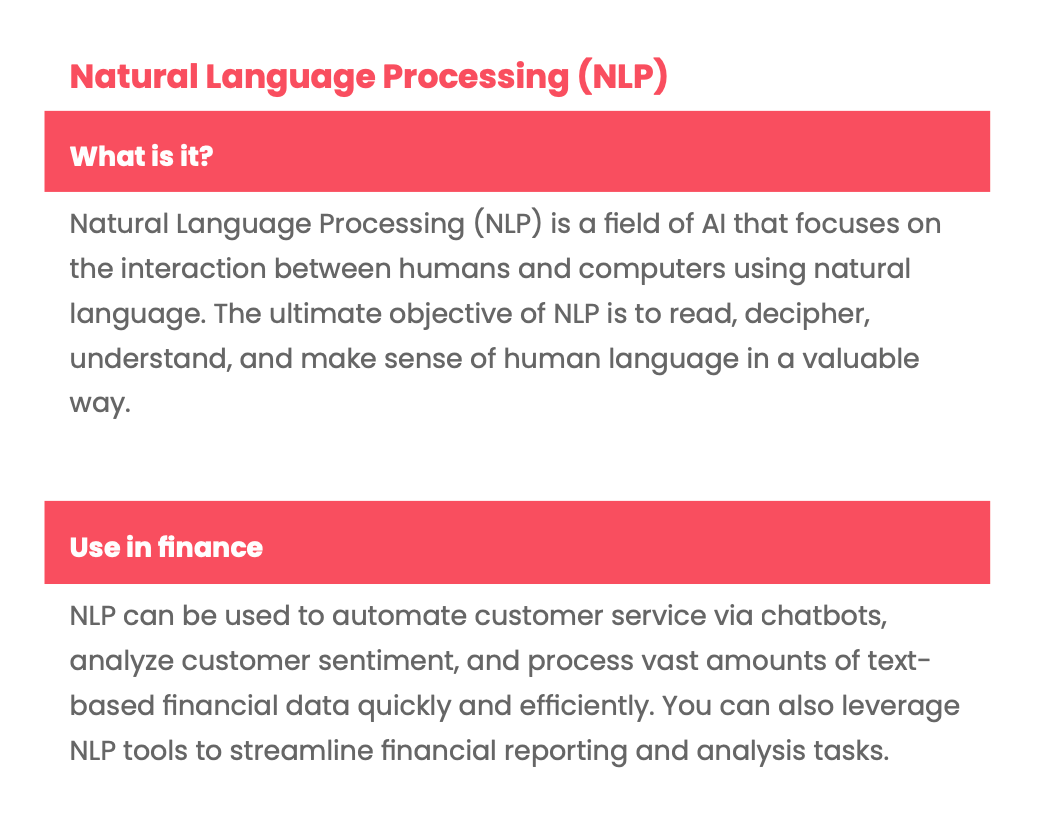 artificial intelligence in finance - NLP